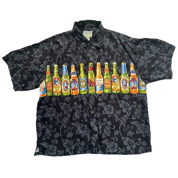 Big Dogs Long Neck Beer Bottle Hawaiian Shirt Sz XL - Picture 1 of 4